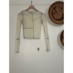 BDG Urban Outfitters Women's Beige Long Sleeve Inside Out Top Size S